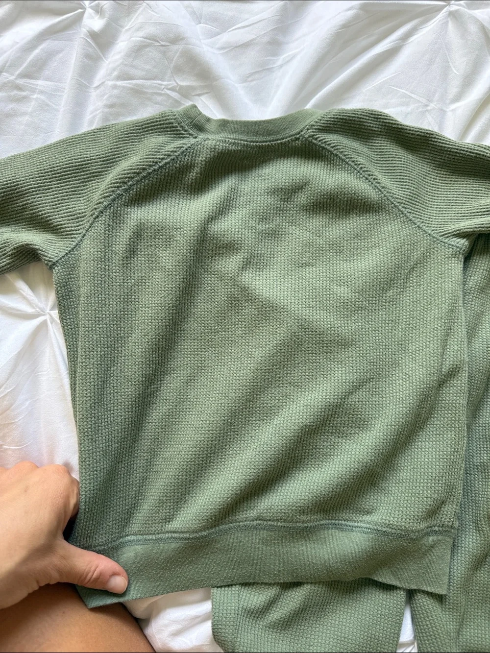 Olive Green Boys Waffle-Knit Joggers + Thermal Set